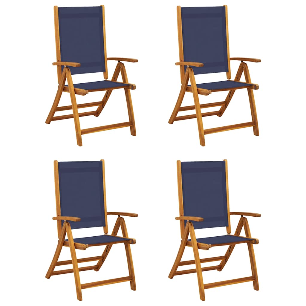 foldbare havestole 4 stk. massivt akacietræ og textilene