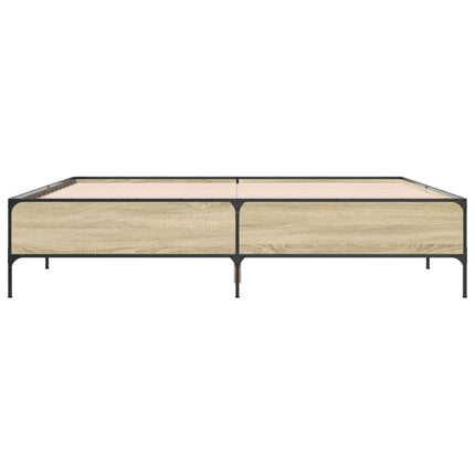sengestel 200x200 cm konstrueret træ og metal sonoma-eg