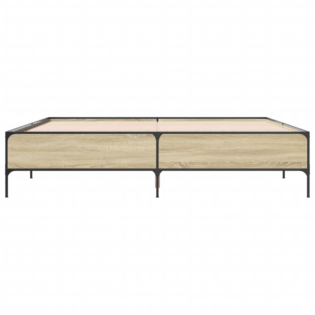 sengestel 180x200 cm konstrueret træ og metal sonoma-eg
