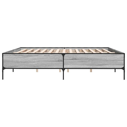 sengestel 180x200 cm konstrueret træ og metal grå sonoma-eg