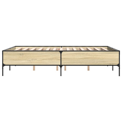 sengestel 140x200 cm konstrueret træ og metal sonoma-eg