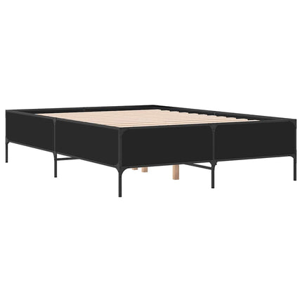 sengestel 120x200 cm konstrueret træ og metal sort