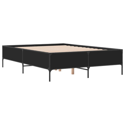 sengestel 135x190 cm konstrueret træ og metal sort