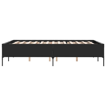 sengestel 120x190 cm konstrueret træ og metal sort