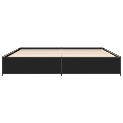 sengestel 160x200 cm konstrueret træ og metal sort