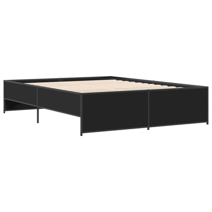 sengestel 150x200 cm konstrueret træ og metal sort