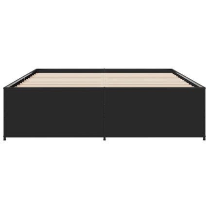 sengestel 150x200 cm konstrueret træ og metal sort