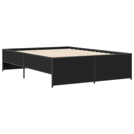 sengestel 135x190 cm konstrueret træ og metal sort