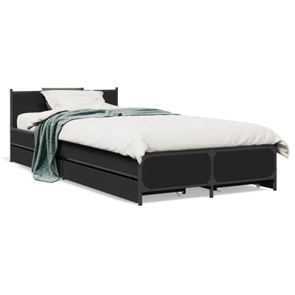 sengeramme 90x200 cm konstrueret træ sort