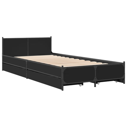 sengeramme 90x200 cm konstrueret træ sort
