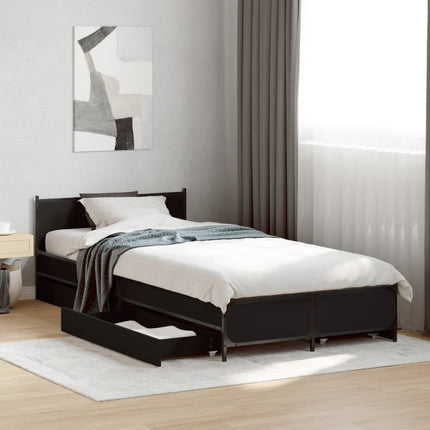 sengeramme 90x200 cm konstrueret træ sort