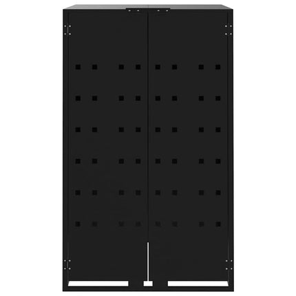 skraldespandsskjuler 414x79x117 cm 6 rum stål sort