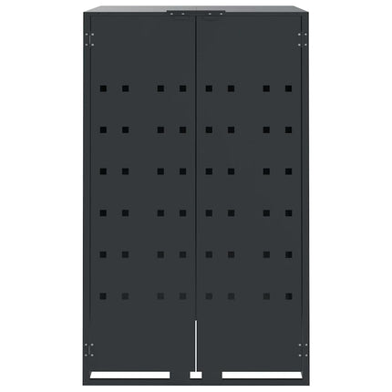 skraldespandsskjuler 207x79x117 cm 3 rum stål antracit