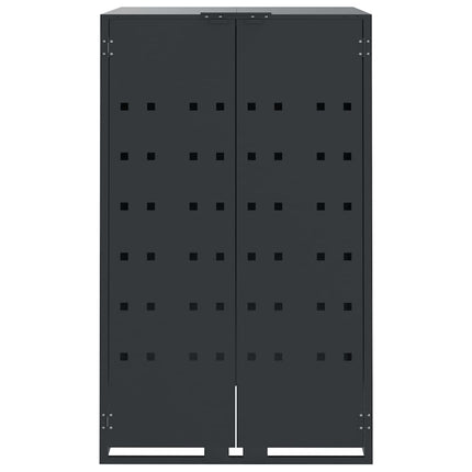 skraldespandsskjuler 414x79x117 cm 6 rum stål antracit