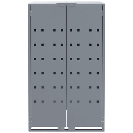 skraldespandsskjuler 276x79x117 cm 4 rum stål grå