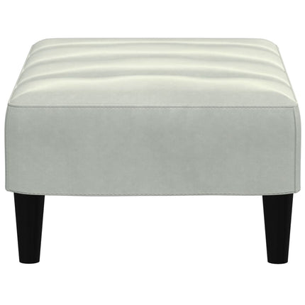 fodskammel 77x55x31 cm velour lysegrå