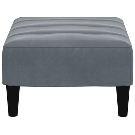 fodskammel 77x55x31 cm velour mørkegrå