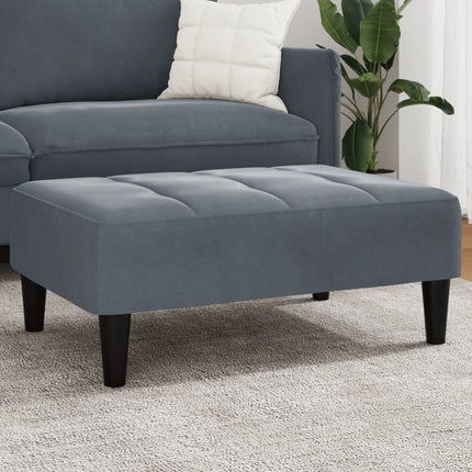 fodskammel 77x55x31 cm velour mørkegrå
