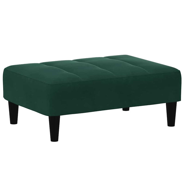 fodskammel 77x55x31 cm velour mørkegrøn