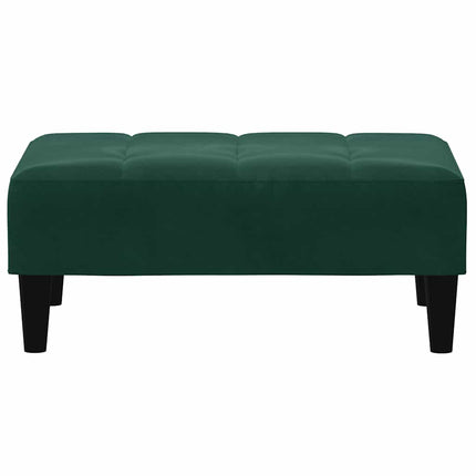 fodskammel 77x55x31 cm velour mørkegrøn