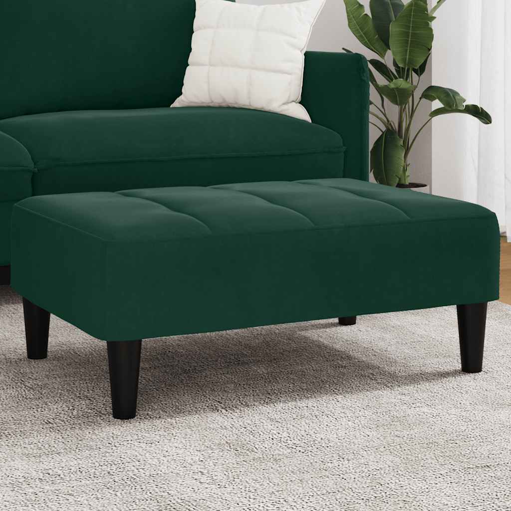 fodskammel 77x55x31 cm velour mørkegrøn billede