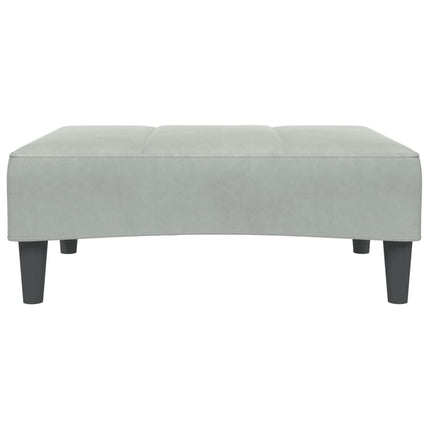 fodskammel 77x55x31 cm velour lysegrå