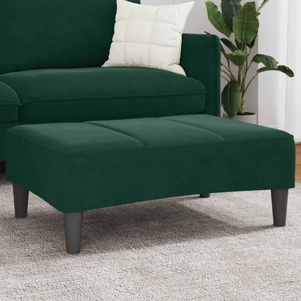 fodskammel 77x55x31 cm velour mørkegrøn