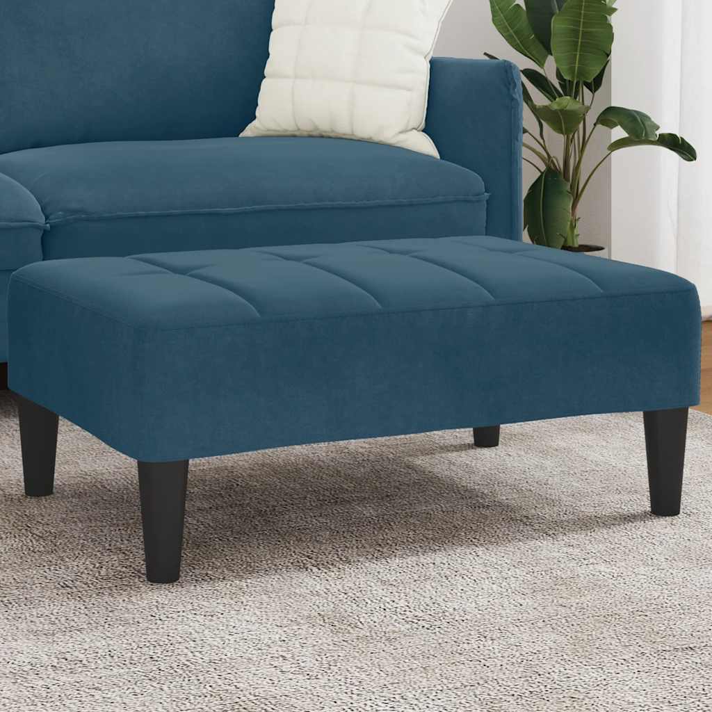 fodskammel 77x55x31 cm velour blå billede
