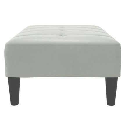 fodskammel 77x55x31 cm velour lysegrå