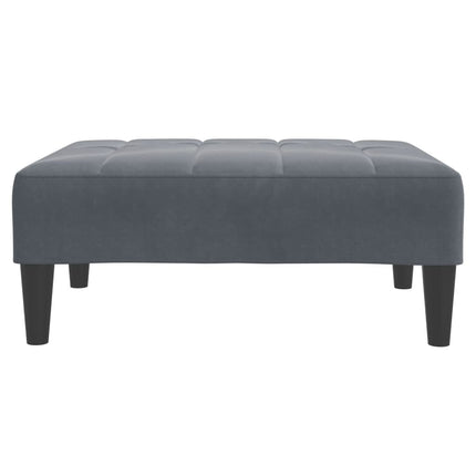 fodskammel 77x55x31 cm velour mørkegrå