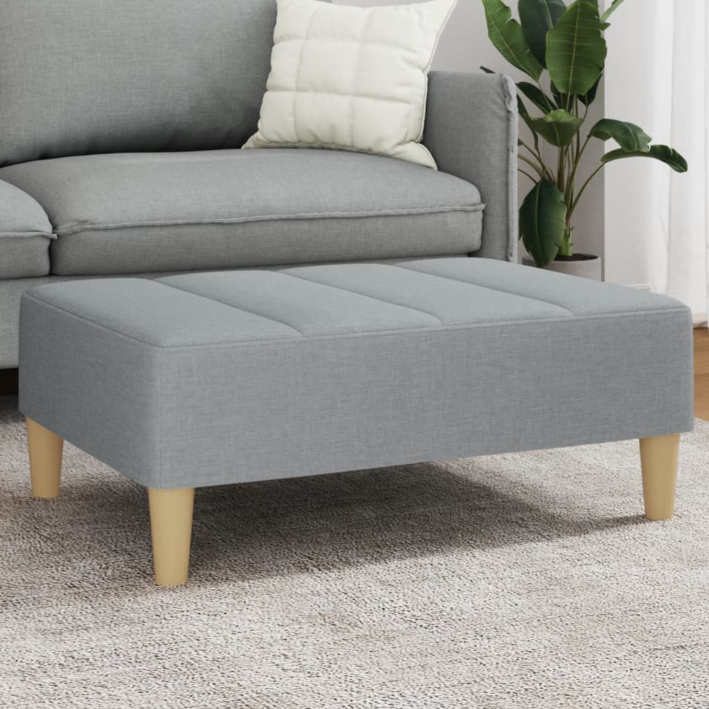 fodskammel 77x55x31 cm stof lysegrå billede