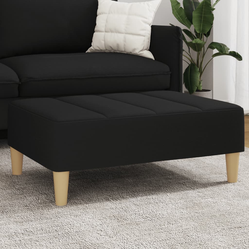 fodskammel 77x55x31 cm stof sort billede