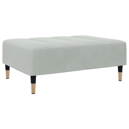 fodskammel 77x55x31 cm velour lysegrå