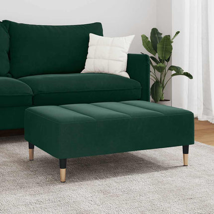 fodskammel 77x55x31 cm velour mørkegrøn