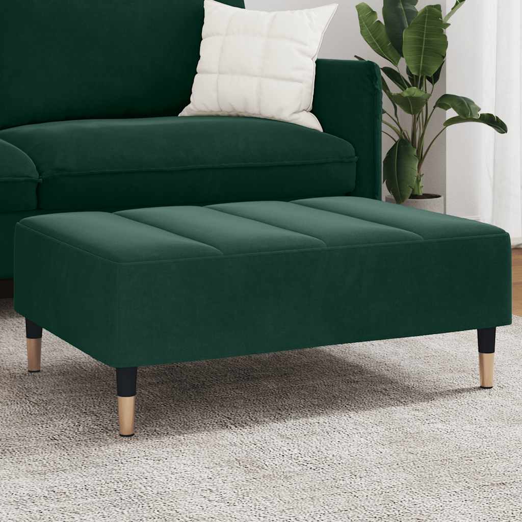 fodskammel 77x55x31 cm velour mørkegrøn billede