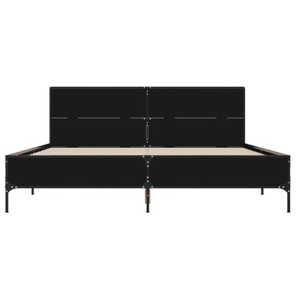 sengestel 120x200 cm konstrueret træ og metal sort