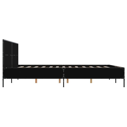 sengestel 140x200 cm konstrueret træ og metal sort