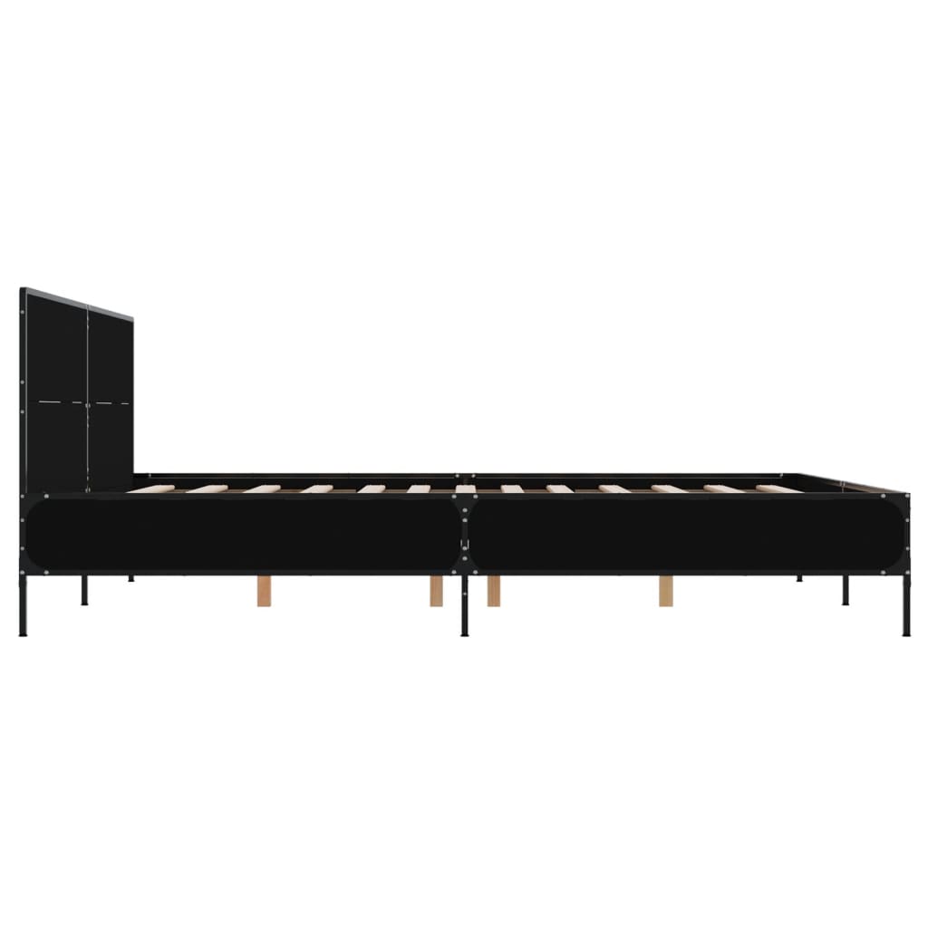 sengestel 140x200 cm konstrueret træ og metal sort