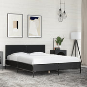 sengestel 140x200 cm konstrueret træ og metal sort