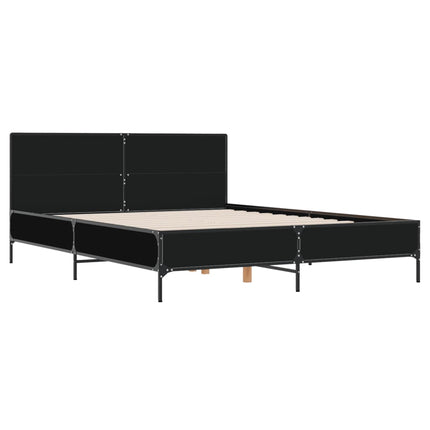 sengestel 160x200 cm konstrueret træ og metal sort