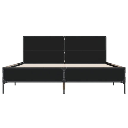 sengestel 160x200 cm konstrueret træ og metal sort