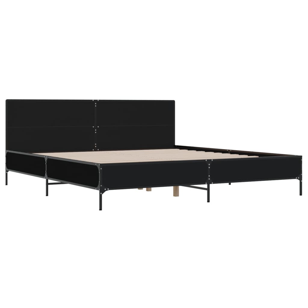 sengestel 180x200 cm konstrueret træ og metal sort