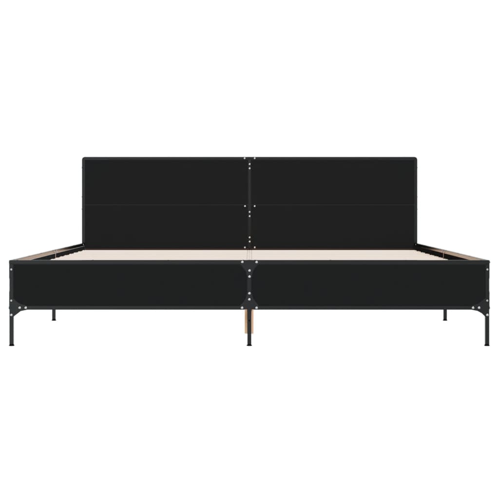sengestel 180x200 cm konstrueret træ og metal sort