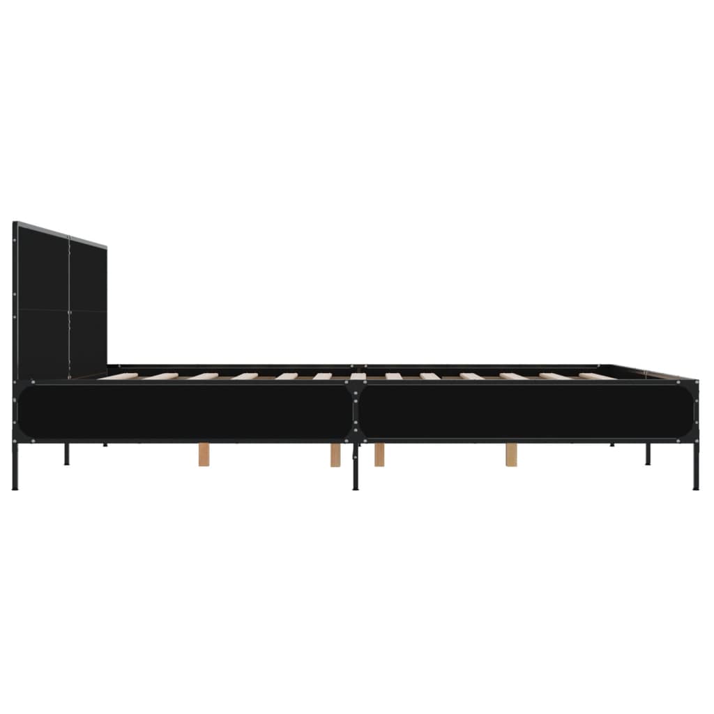 sengestel 180x200 cm konstrueret træ og metal sort
