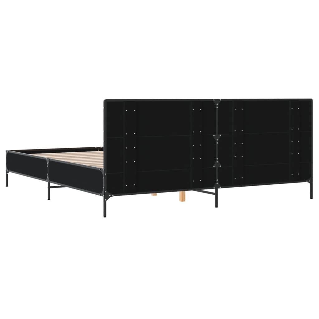 sengestel 180x200 cm konstrueret træ og metal sort