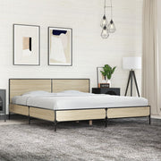 sengestel 180x200 cm konstrueret træ og metal sonoma-eg