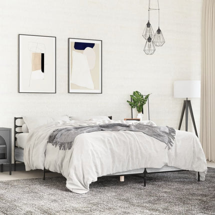 sengestel 120x200 cm konstrueret træ og metal grå sonoma-eg
