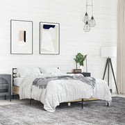 sengestel 140x200 cm konstrueret træ og metal sonoma-eg
