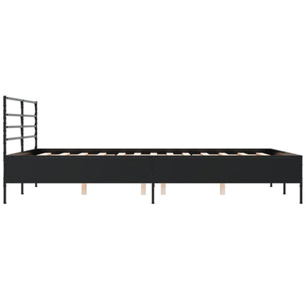 sengestel 150x200 cm konstrueret træ og metal sort