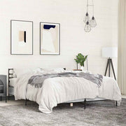 sengestel 150x200 cm konstrueret træ og metal grå sonoma-eg
